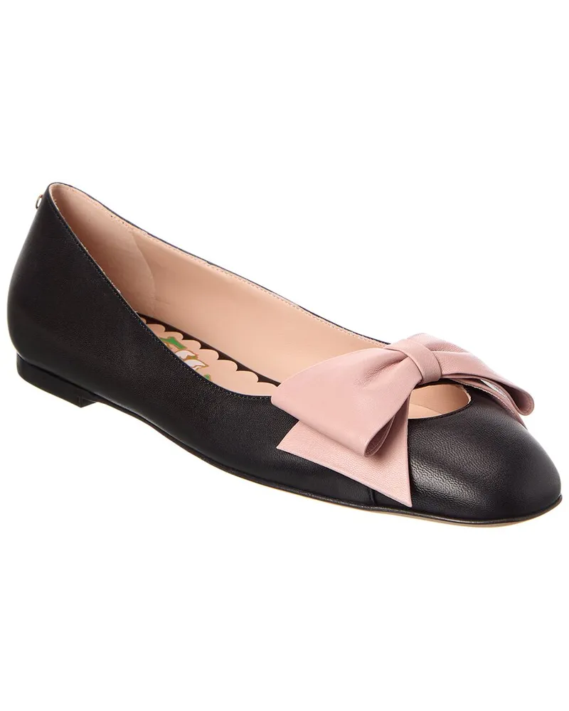 Valentino Garavani Bowow Leather Ballet Flat Nocolor