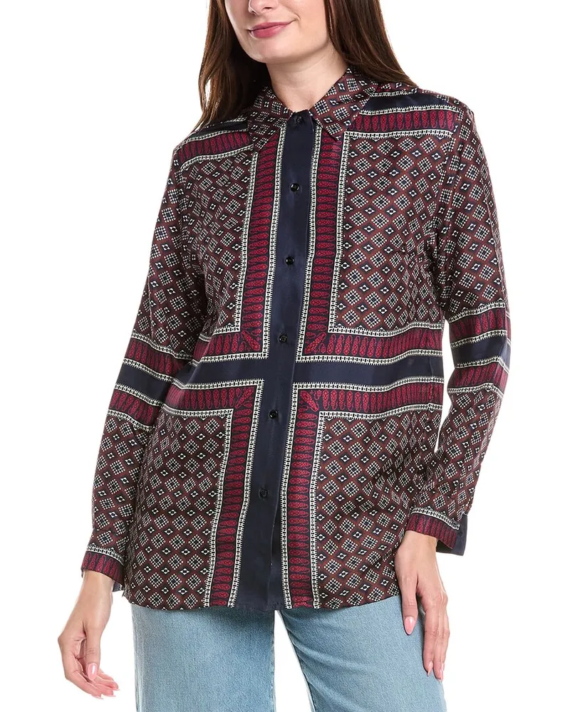 Sandro Silk Shirt Brown