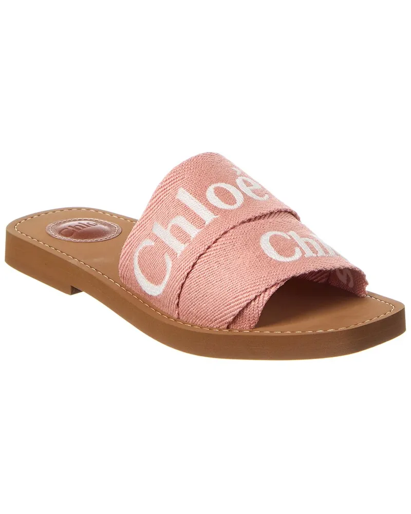 Chloé Woody Logo Canvas Slide Brown