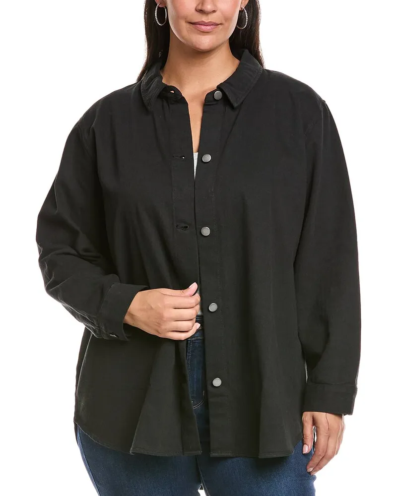 Eileen Fisher Plus Classic Collar Jacket Black