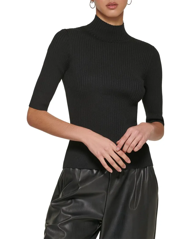 DKNY Mock Neck Sweater Black
