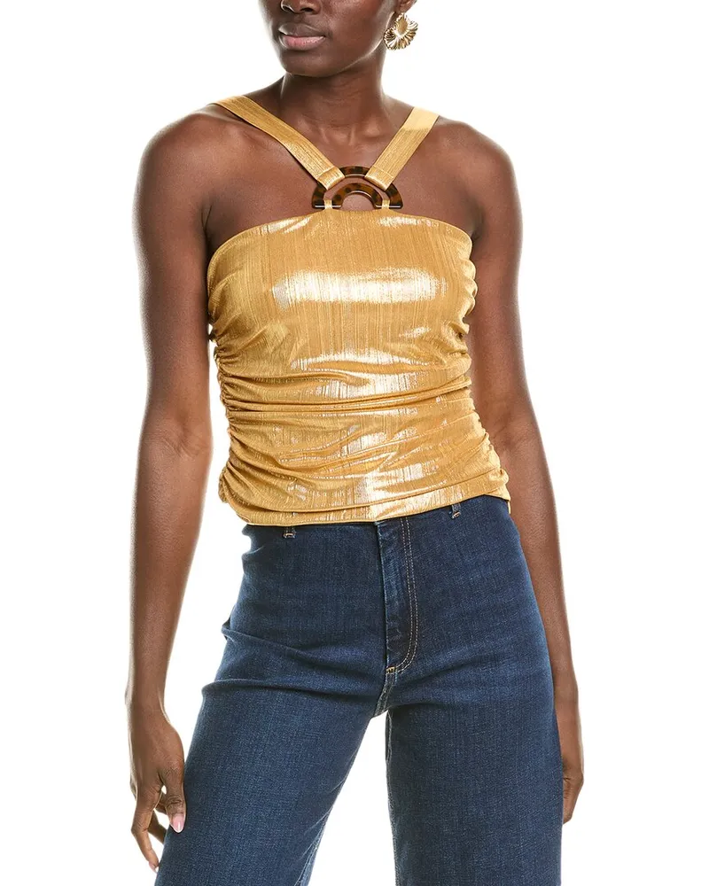 BCBGMAXAZRIA Halter Top Metallic