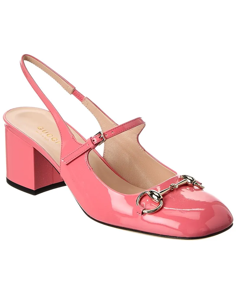Gucci Horsebit Patent Slingback Pump Pink