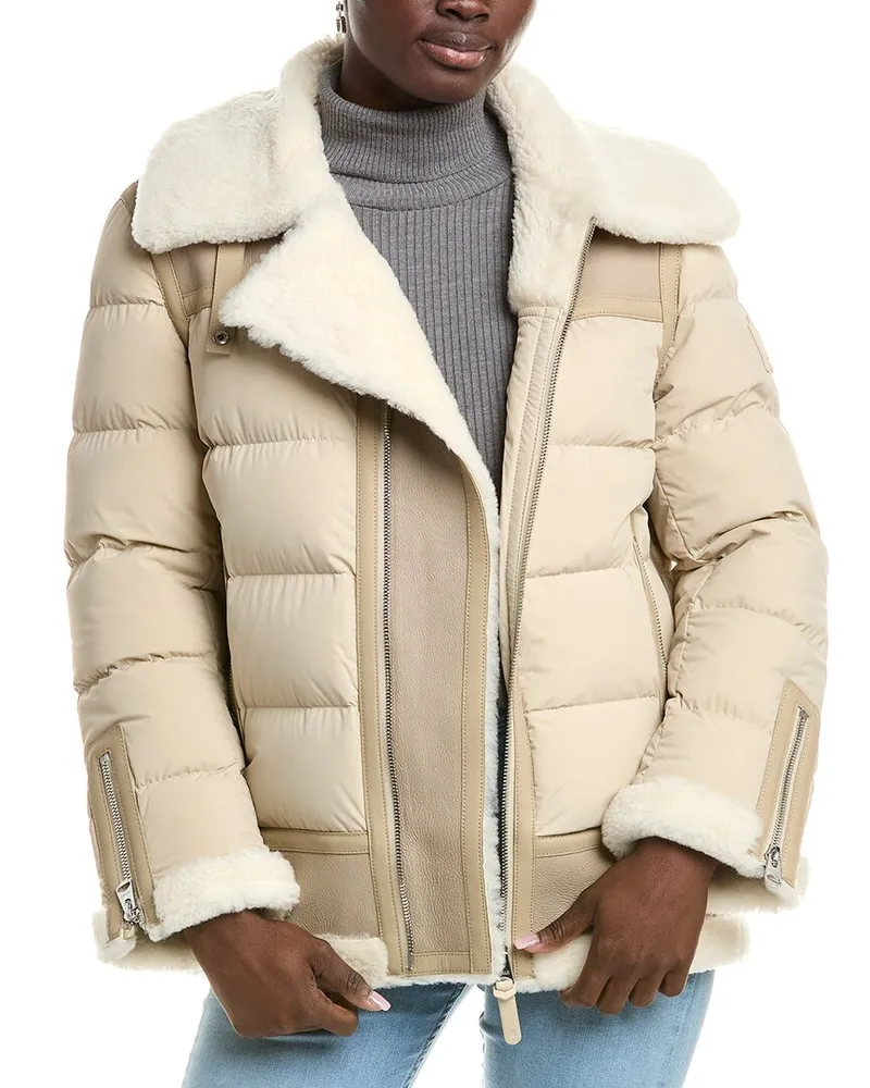 Mackage Vanna Mixed Shearling Down Jacket Black