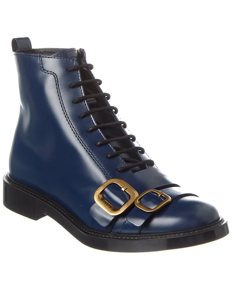 TOD'S TOD’s Lace-Up Leather Boot Blue