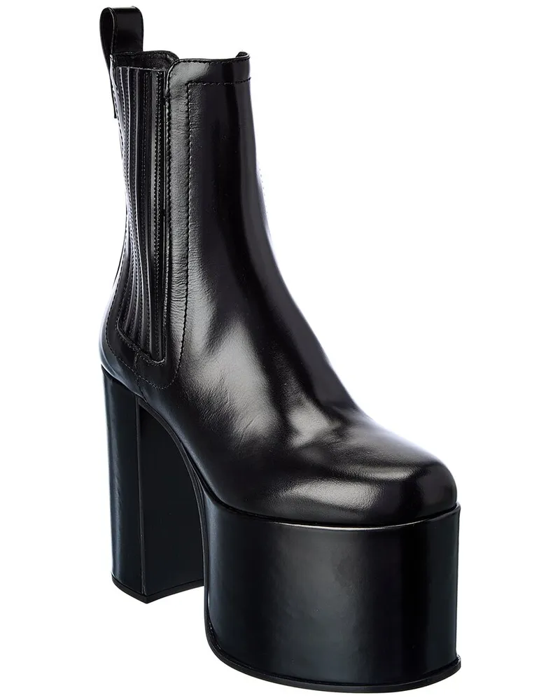 Valentino Garavani Roman Stud 125 Leather Platform Bootie Black