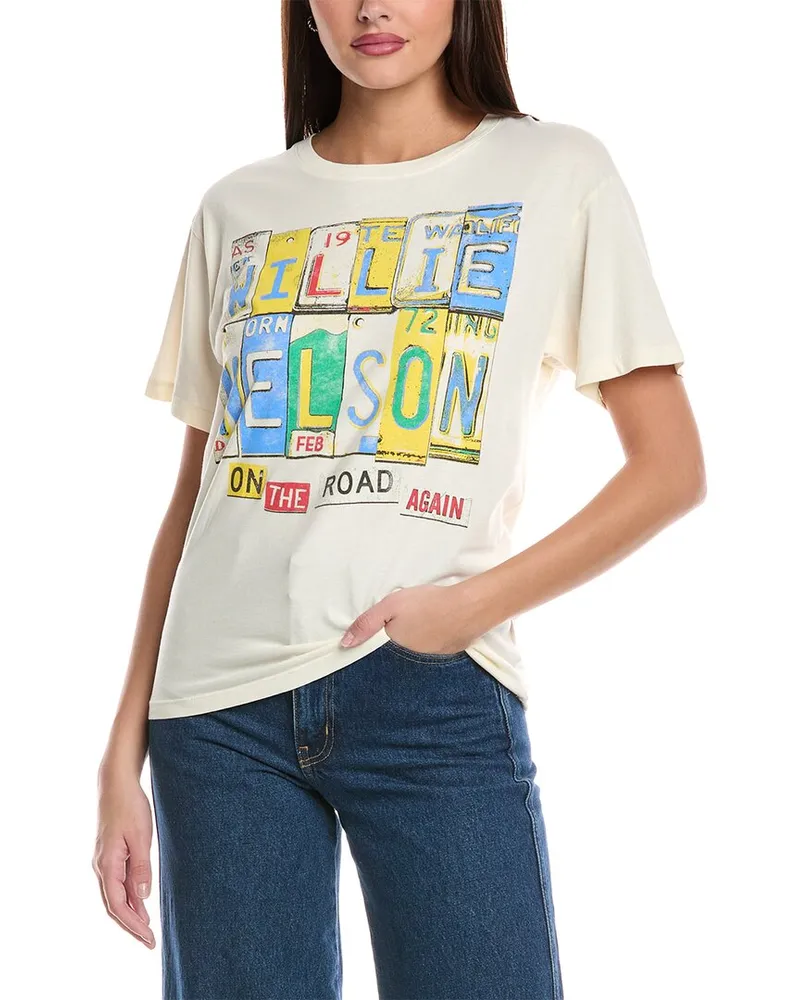 DAYDREAMER Willie Nelson Boyfriend T-Shirt White