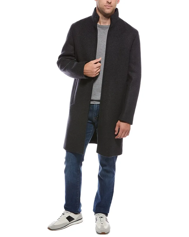 Theory Belvin Wool-Blend Coat Gray