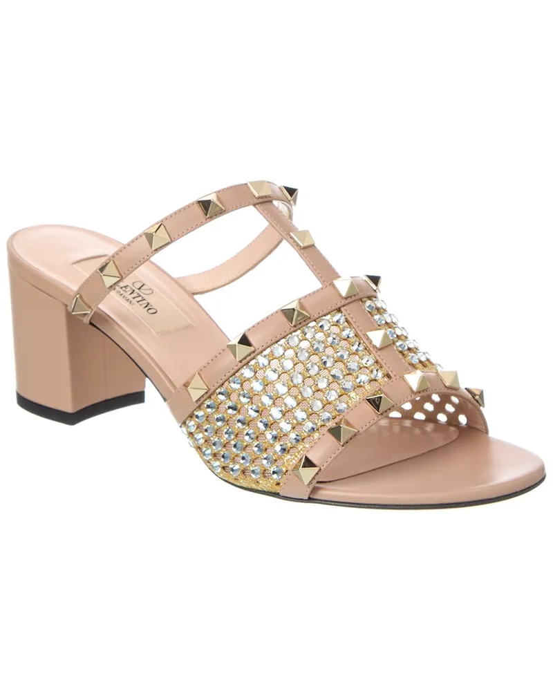 Valentino Garavani Rockstud 60 Leather Sandal Pink