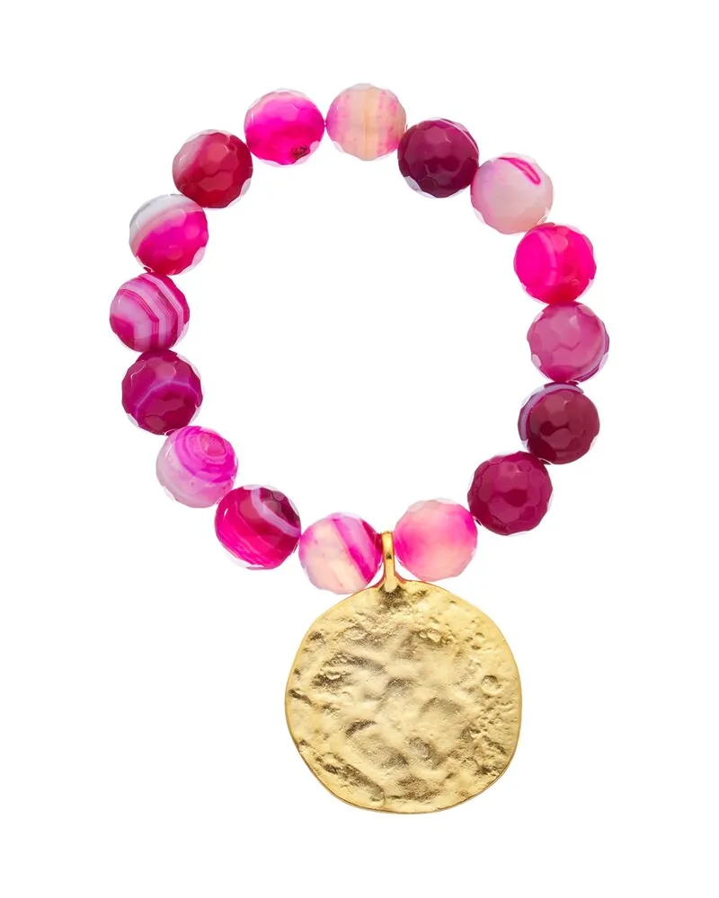 Kenneth Jay Lane Plated Agate Beaded Bracelet Nocolor