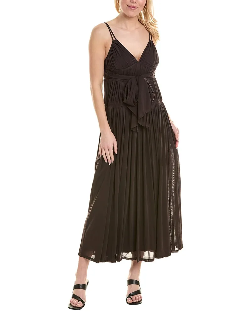 Rebecca Taylor Ruched Maxi Dress Brown