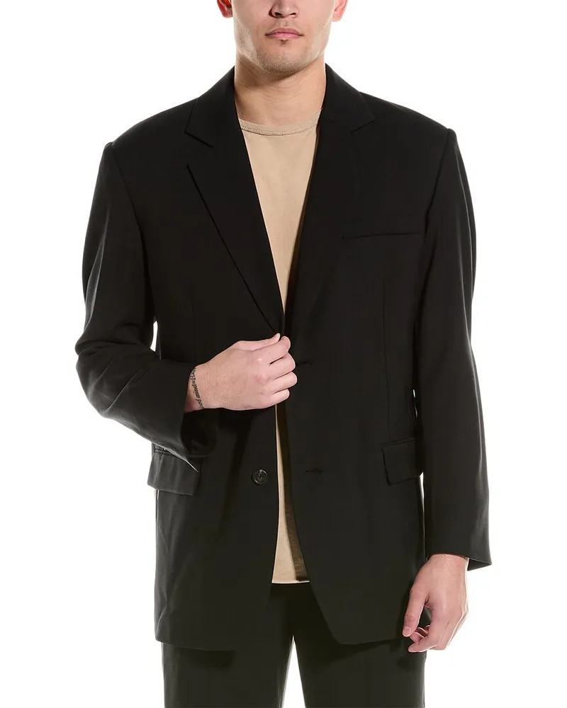 Helmut Lang Oversized Wool-Blend Blazer Black