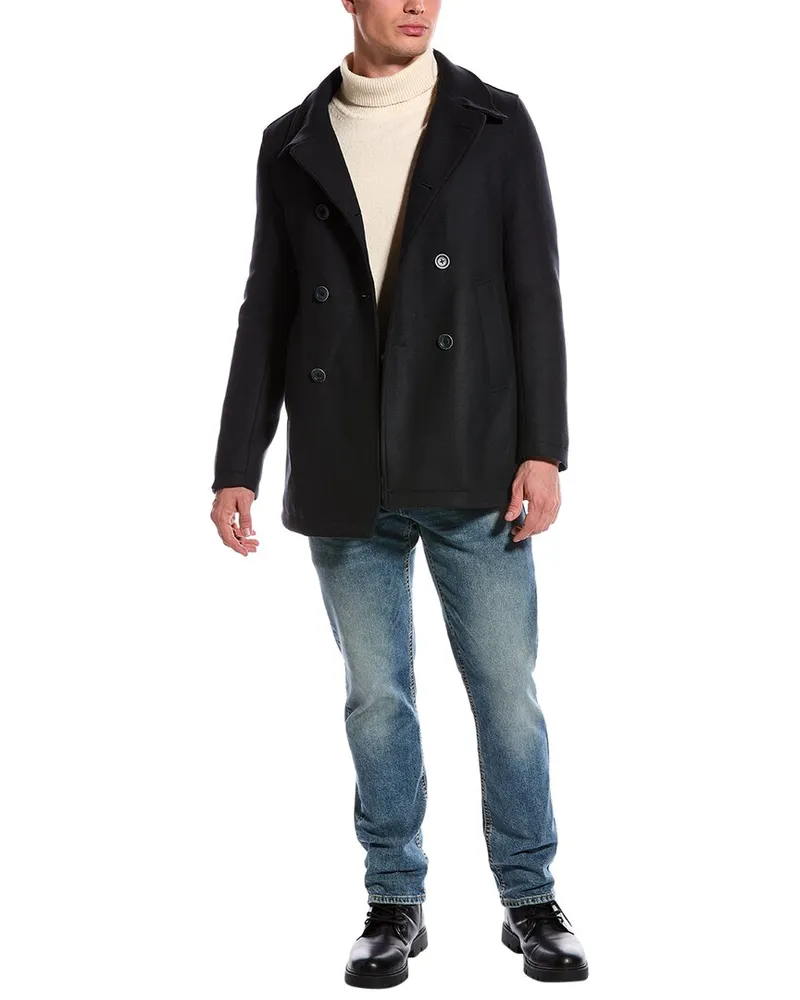 Herno Chester Wool-Blend Coat Blue