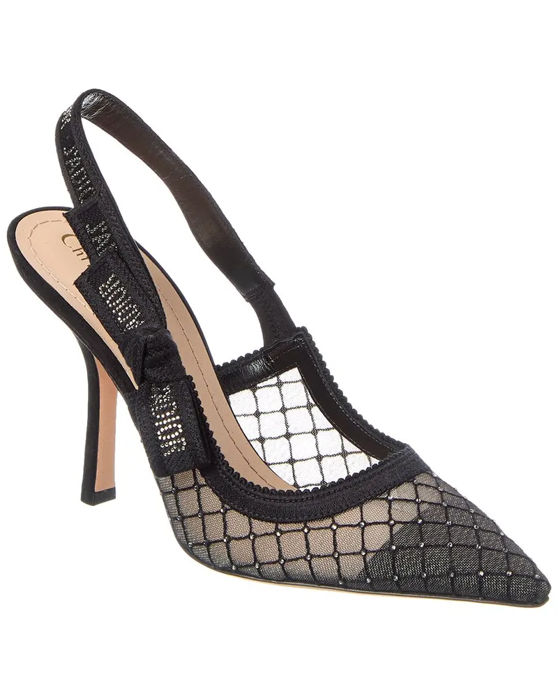 Dior J'Adior Mesh & Suede Slingback Pump Black