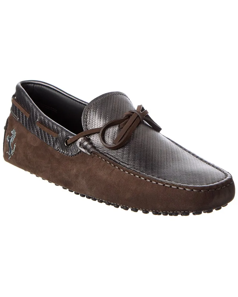 TOD'S TOD’s x Ferrari New Gommini Suede & Leather Loafer Nocolor