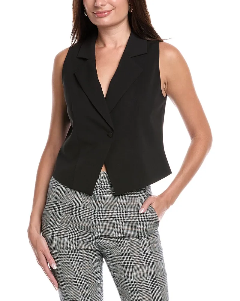 Kenneth Cole One-Button Notch Collar Vest Black