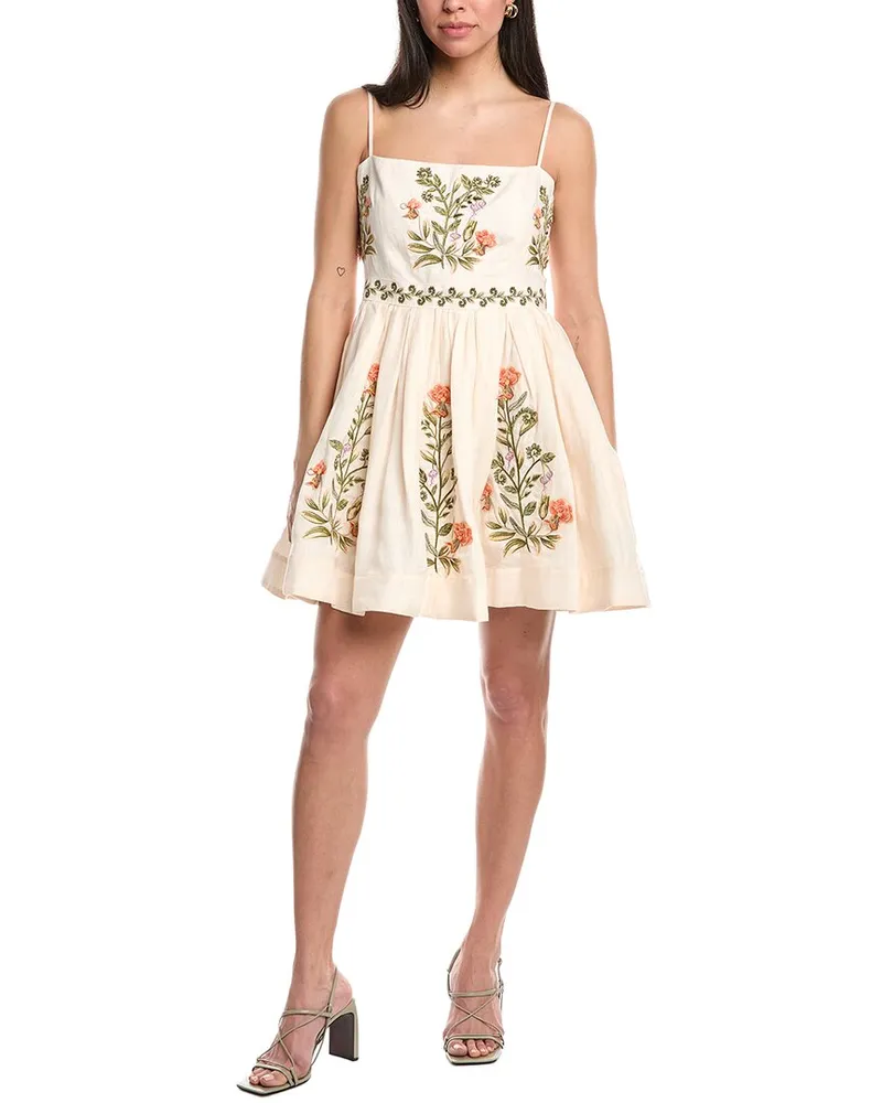 AGUA BENDITA Linen Mini Dress White