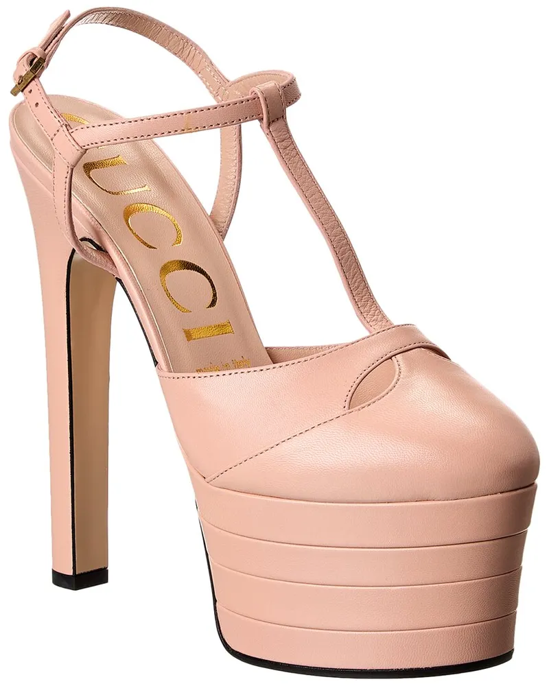 Gucci Leather Platform Pump Pink