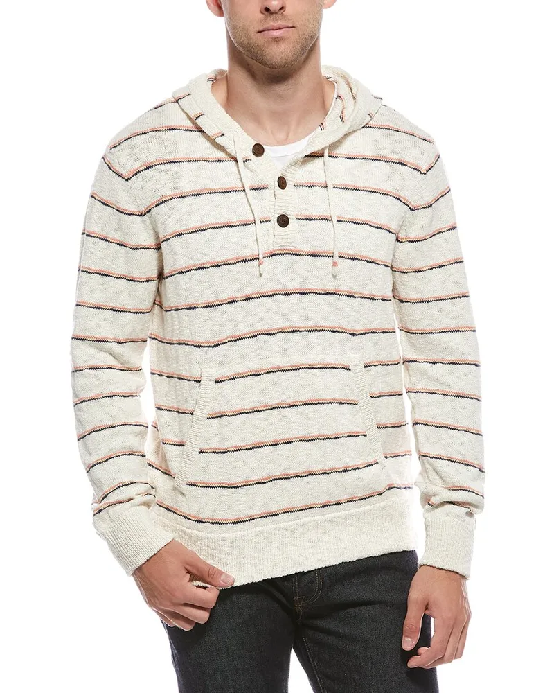 Faherty Cotton Hooded Sweater Beige