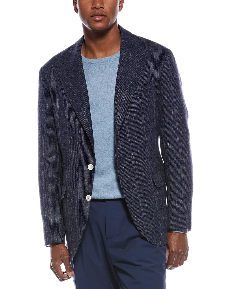 Brunello Cucinelli Linen, Silk, & Wool-Blend Blazer Nocolor