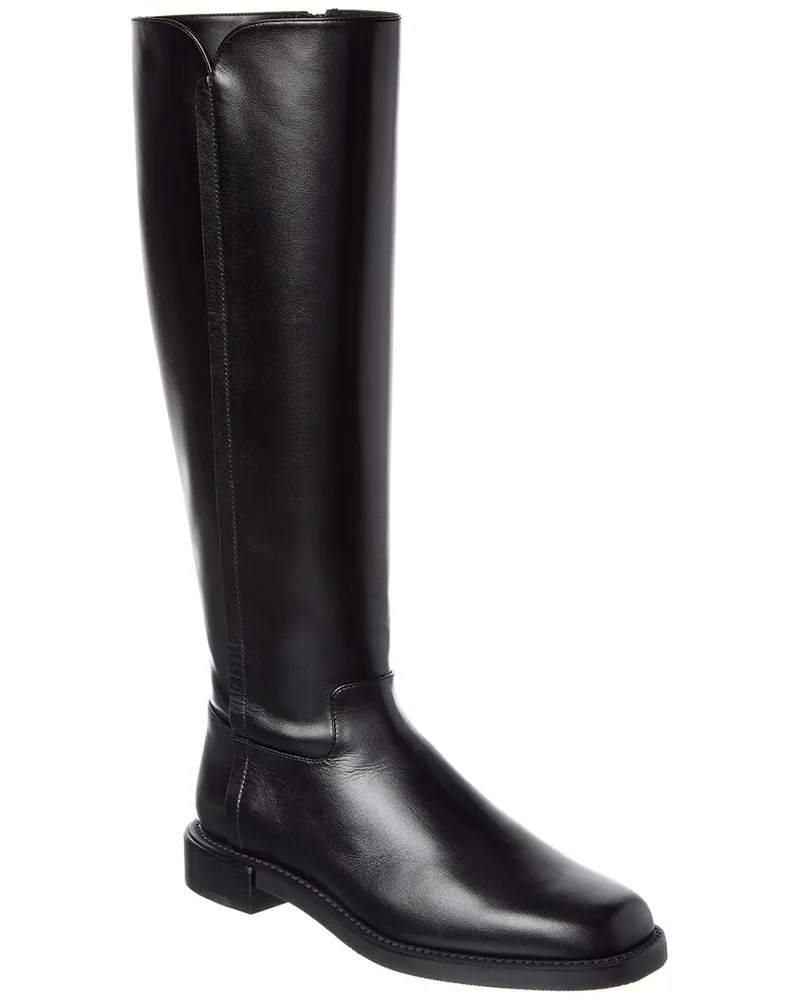 Stuart Weitzman Leather Knee-High Riding Boot Black