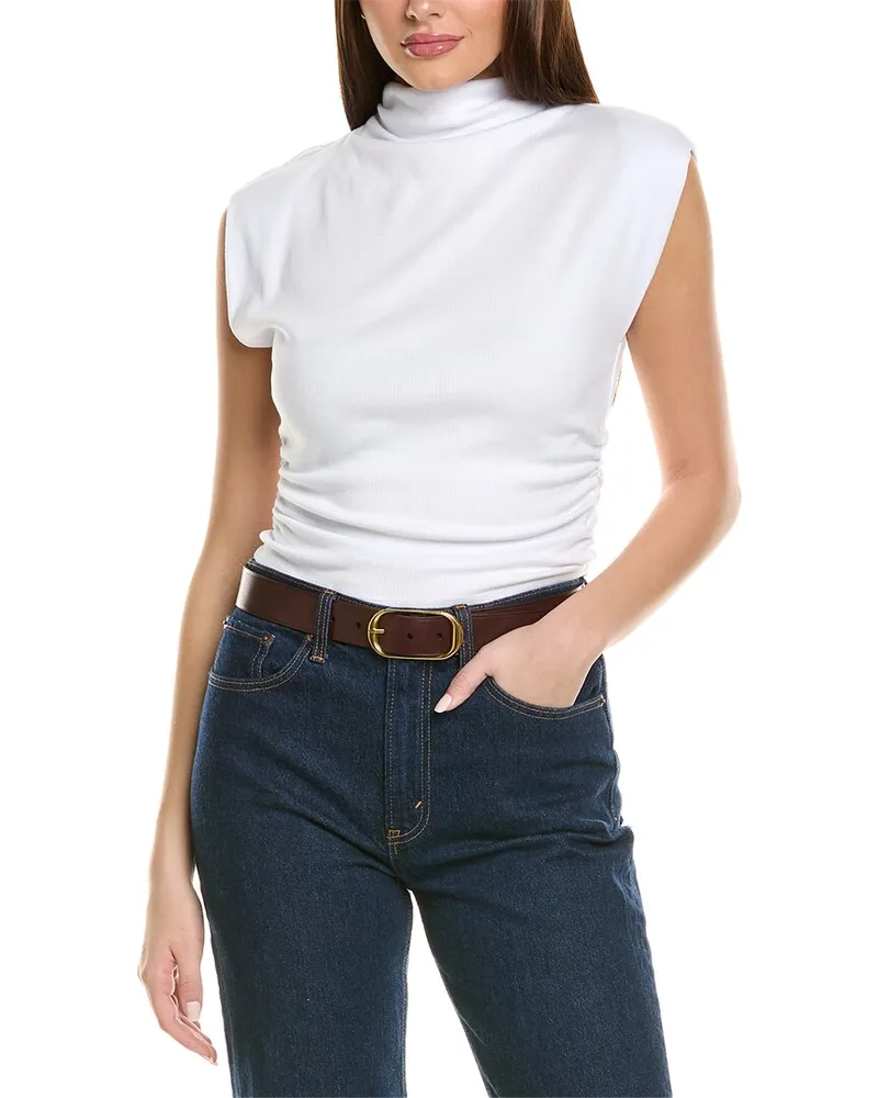 Michael Stars Amara Mock Neck Top White
