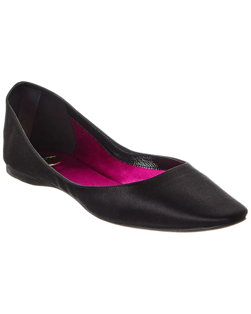 Saint Laurent Lou Satin Ballet Flat Black
