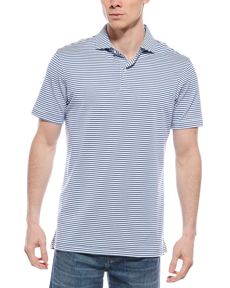 Peter Millar Ambrose Performance Jersey Polo Shirt Blue