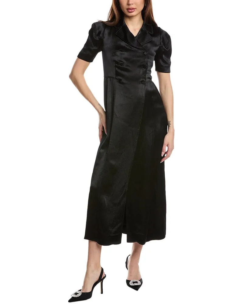 Valentino Garavani Silk Babydoll Maxi Dress Black