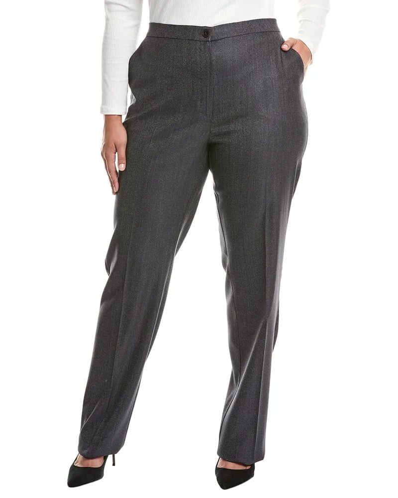 Marina Rinaldi Plus Banda Long Wool & Silk-Blend Trouser Nocolor