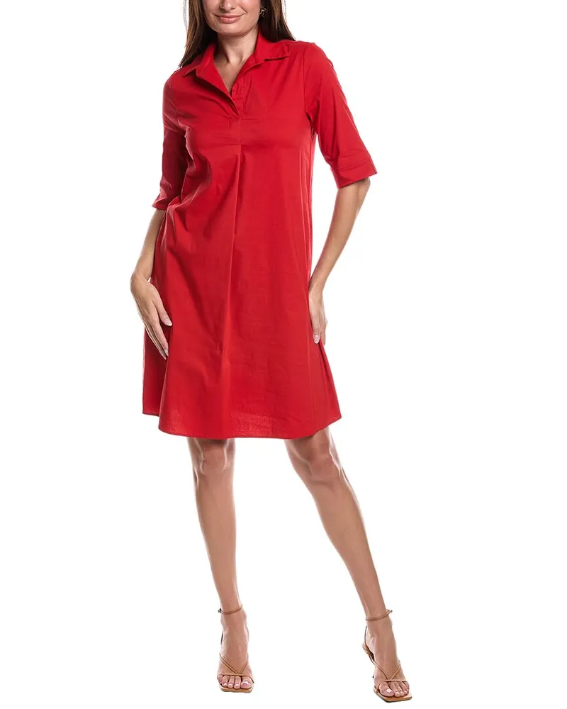 Joseph Ribkoff Front Pleat Polo Dress Red