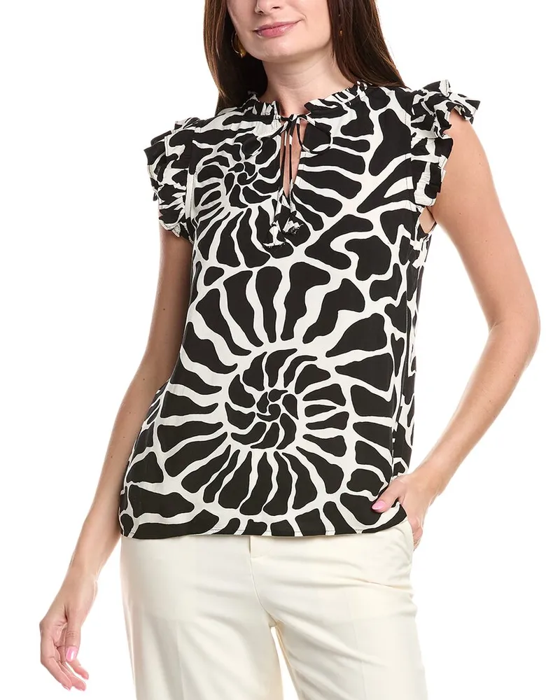 Vince Camuto Flutter Sleeve Blouse Black