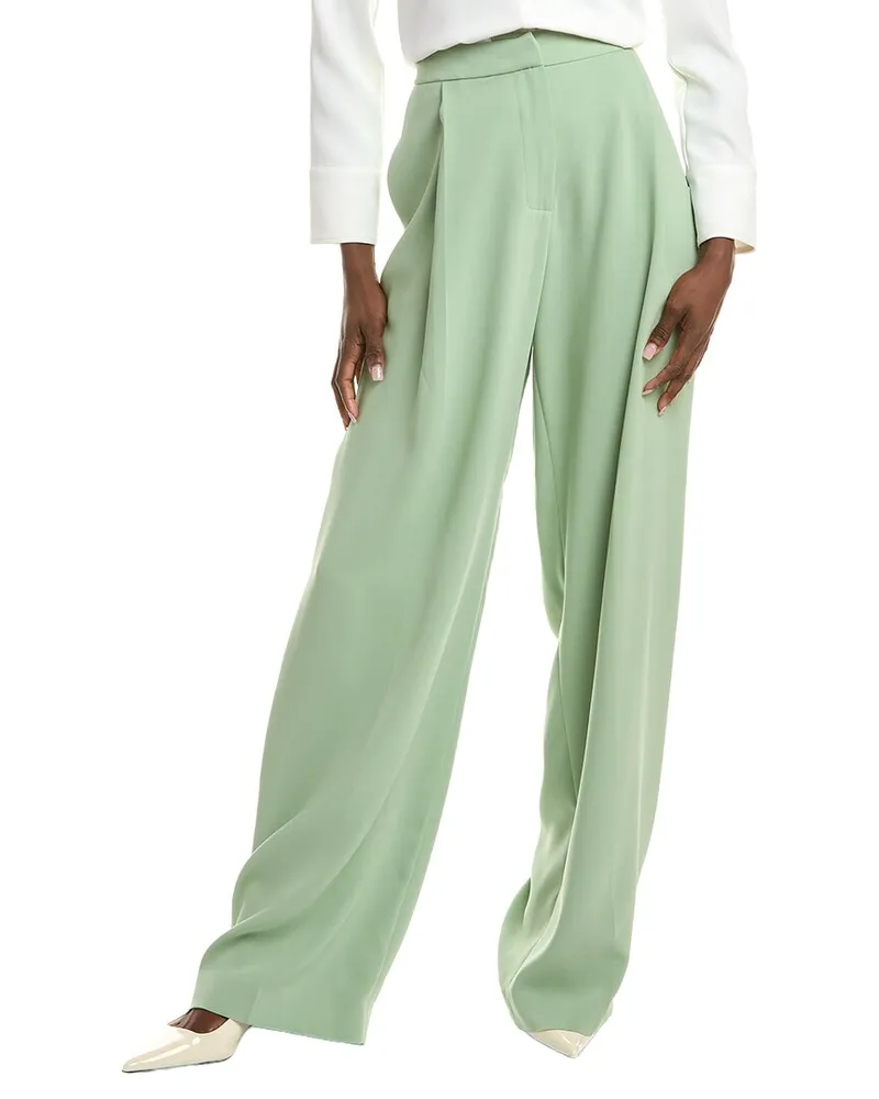 Oscar de la Renta Silk-Blend Pant Green