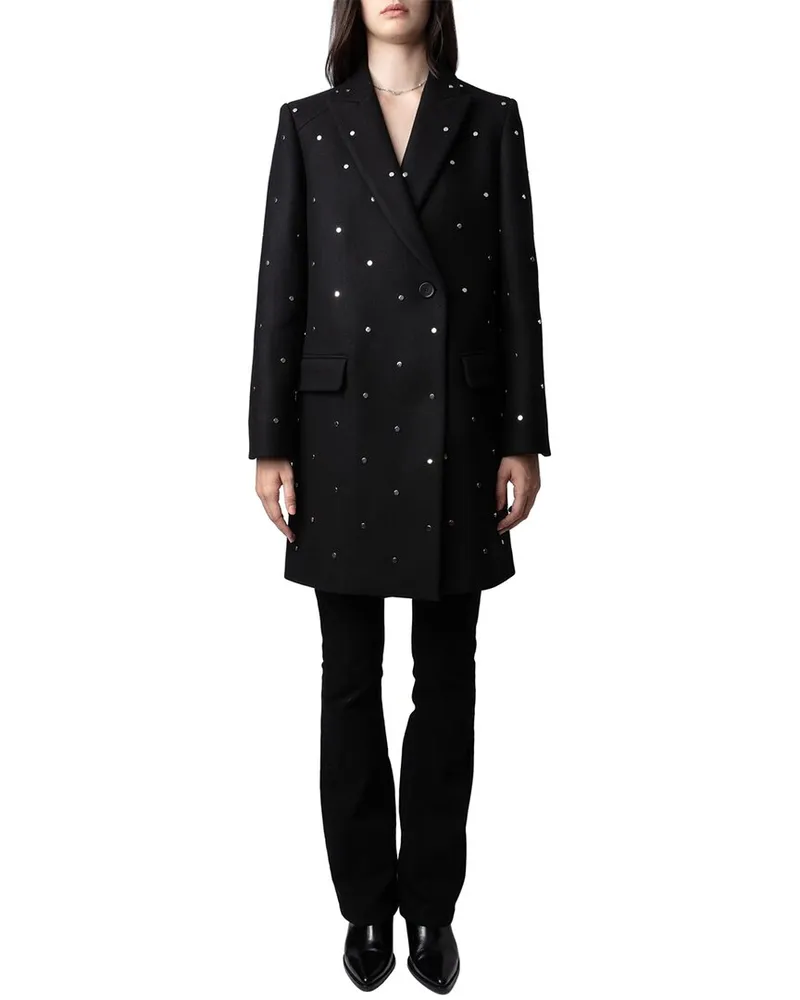 Zadig & Voltaire Marco Studs Wool-Blend Coat Nocolor