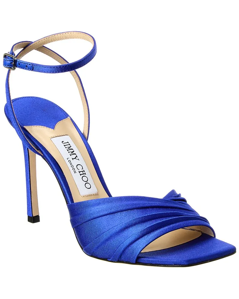 Jimmy Choo Basil 95 Leather Sandal Blue