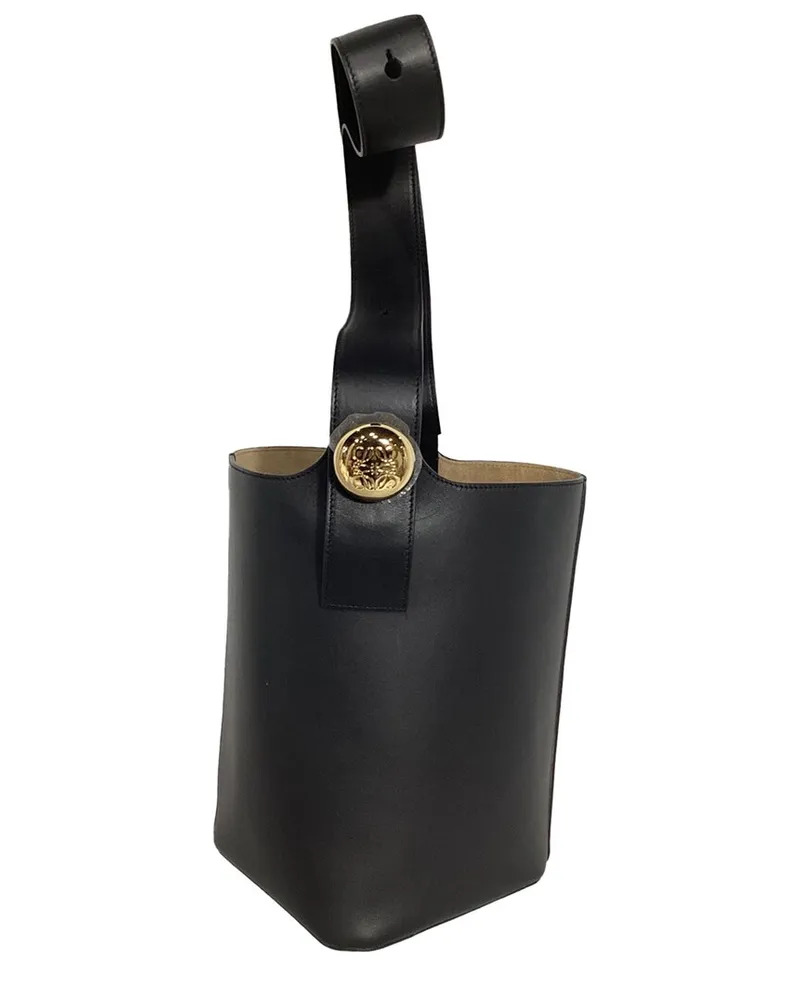 Loewe Black Leather Medium Pebble Bucket Shoulder Bag (Authentic Pre-Loved Nocolor