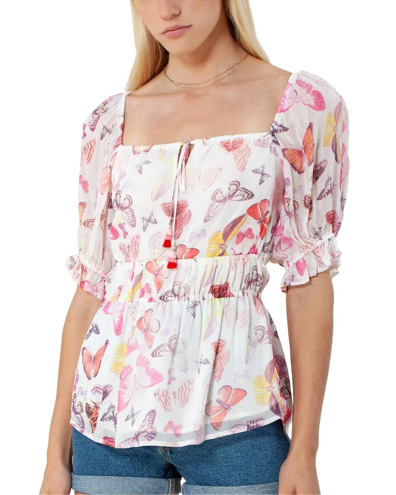 Hale Bob Elbow Sleeve Printed Top Nocolor