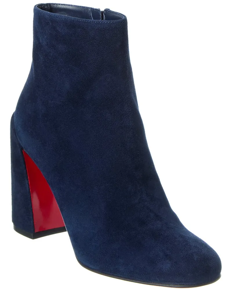 Christian Louboutin Turela 85 Suede Bootie Blue