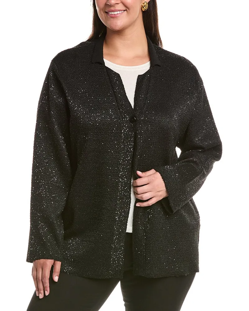 Marina Rinaldi Plus Gessati Cardigan Nocolor