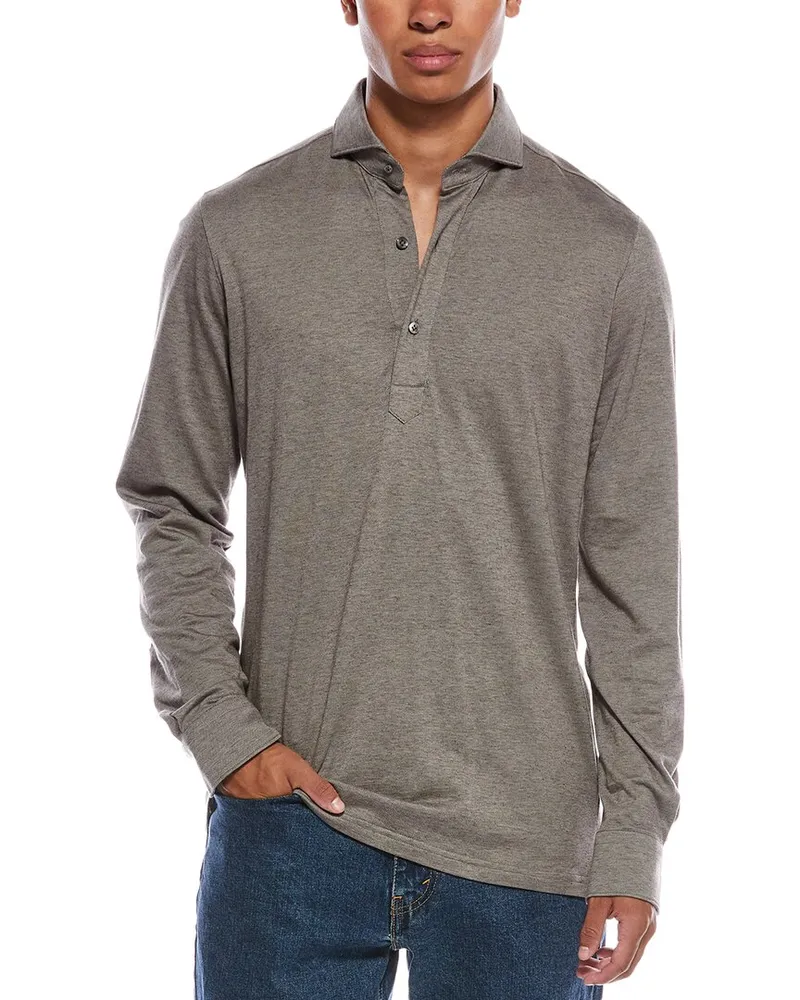 N.Peal Antibes Cashmere-Blend Polo Shirt Tan