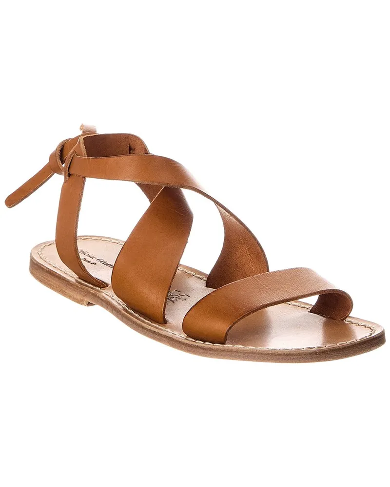 Officine Generale Officine Generale Positano Leather Sandal Brown