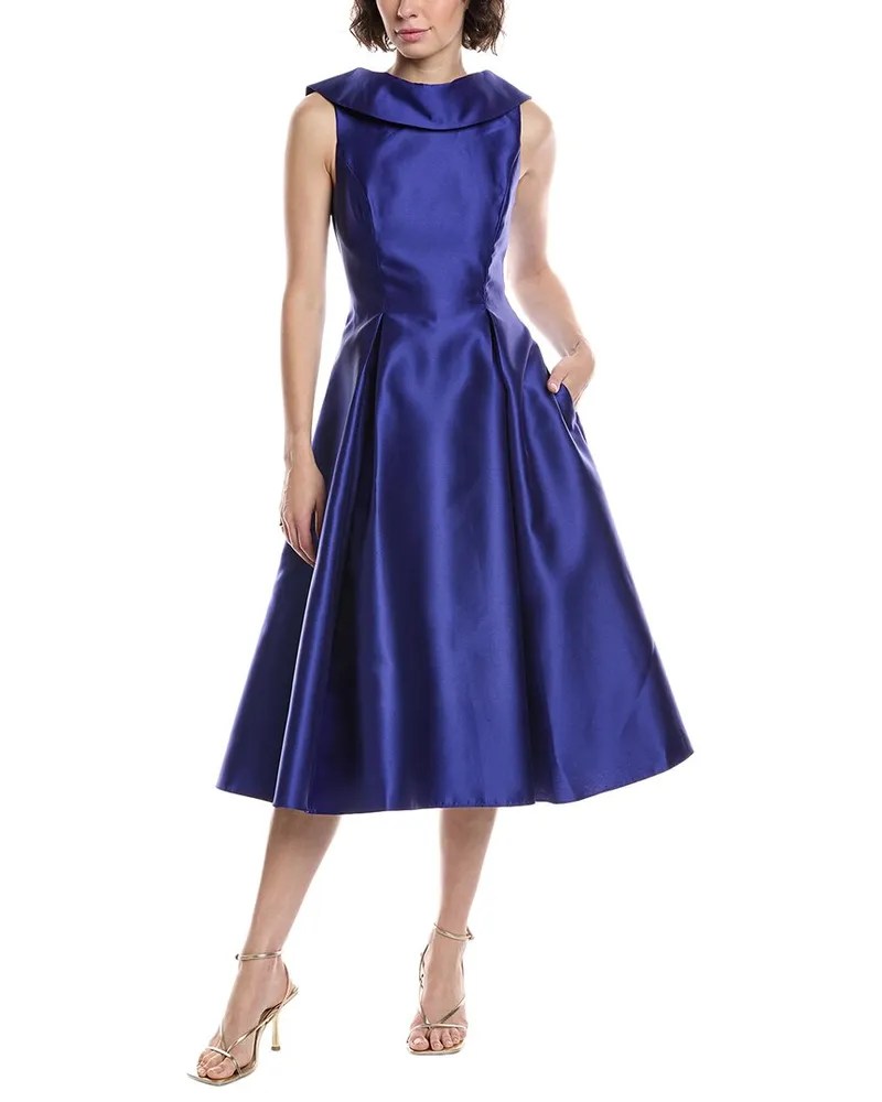 Adrianna Papell Mikado Midi Dress Blue