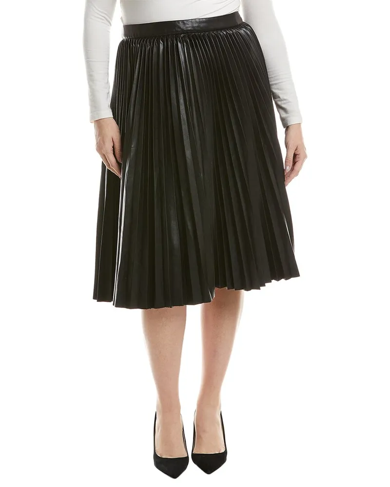 Johnny Was Plus Emmi Pleated Midi Skirt Black
