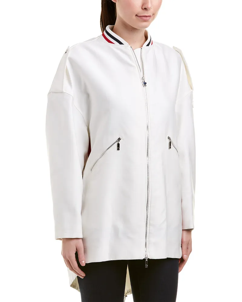 Moncler Silk-Blend Coat White
