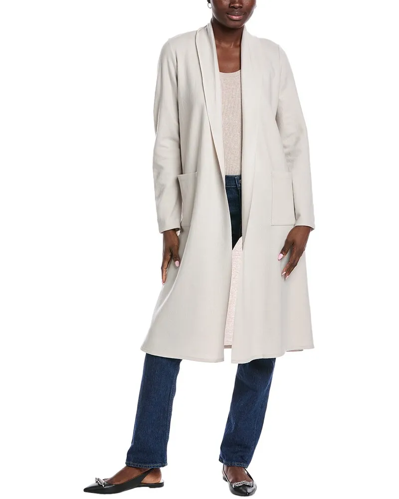 Eileen Fisher Petite Wool Jacket White