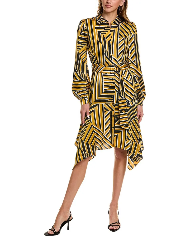 Karl Lagerfeld Geo Print Shirtdress Yellow