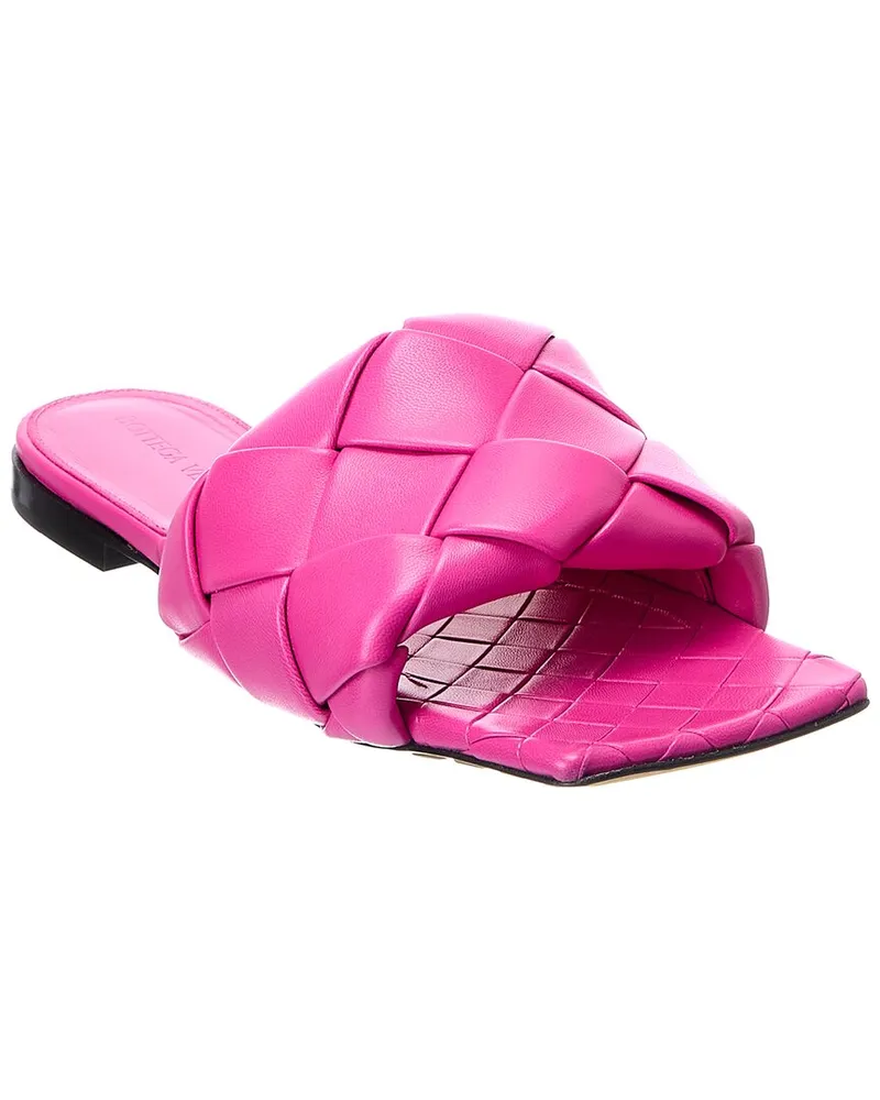 Bottega Veneta The Lido Intrecciato Leather Sandal Pink