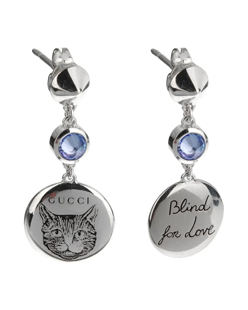 Gucci Silver Blind for Love Earrings Nocolor