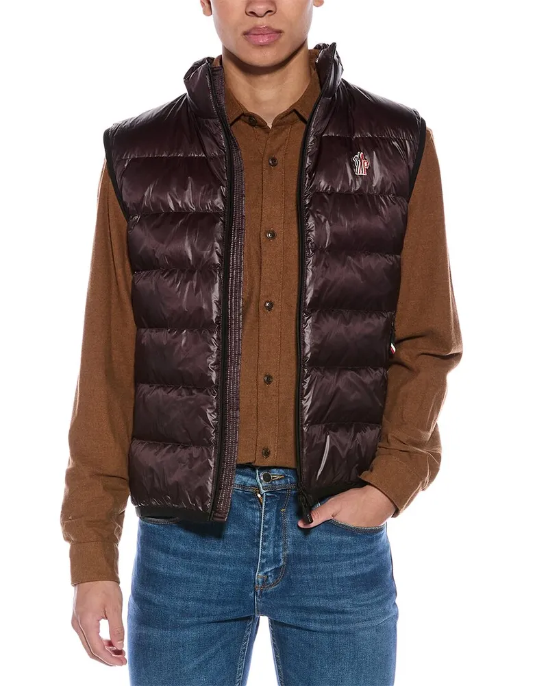 Moncler Paneled Down Vest Red