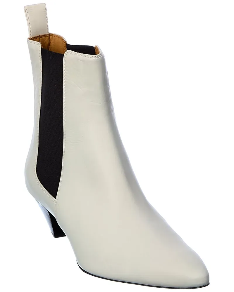 Isabel Marant Ister Leather Bootie White